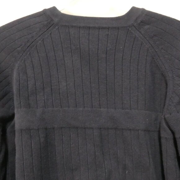 ABERCROMBIE & FITCH - A 92 | large | Classic Heavyweight Ribbed Navy Sweater - Picture 11 of 14